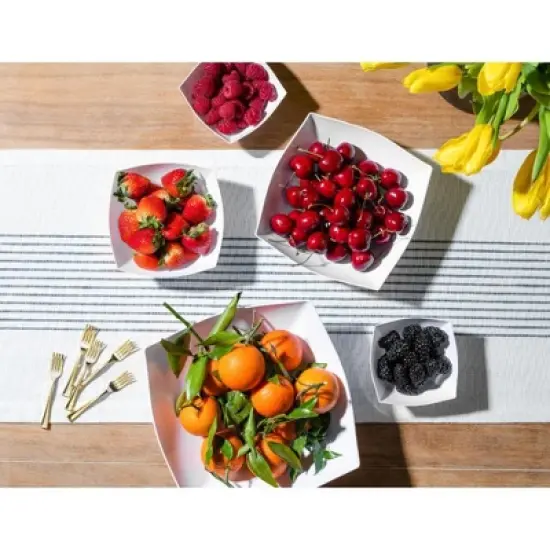 Posh Setting Square Fancy White Serving Bowl - 16 oz. - 4 Pack image {4}