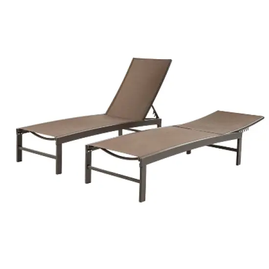 2pk Adjustable Aluminum Outdoor Chaise Lounges - Weather-Resistant, Easy-Care Patio Furniture - Crestlive Products: Rust-Resistant, Spot Clean image {10}