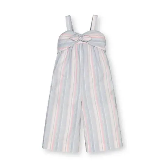Hope & Henry Girls' Bow Front Wide Leg Jumpsuit, Toddler image {9}
