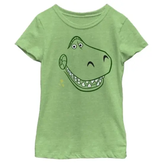 Girl's Toy Story Grinning Rex Face T-Shirt image {2}