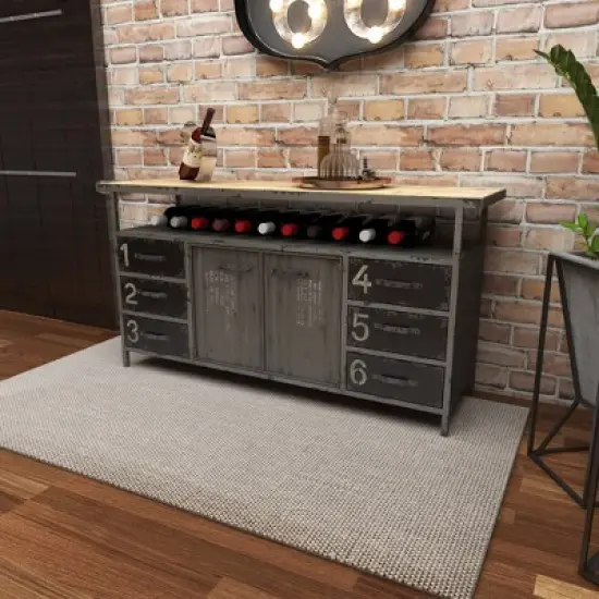 Industrial Wood Buffet Gray - Olivia & May image {21}