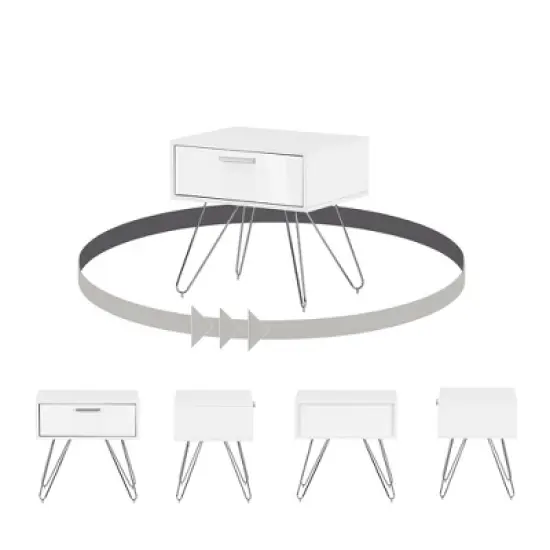 Slendel Nightstand Pure White - South Shore image {6}