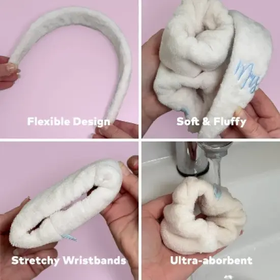 MakeUp Eraser Wifey Head Band/Wrist Guard/Wipe - 3ct image {8}