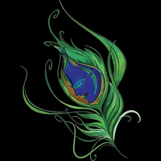 Men's Design By Humans Artistic Peacock Feather Lord Krishna By equanimousone Tank Top image {1}