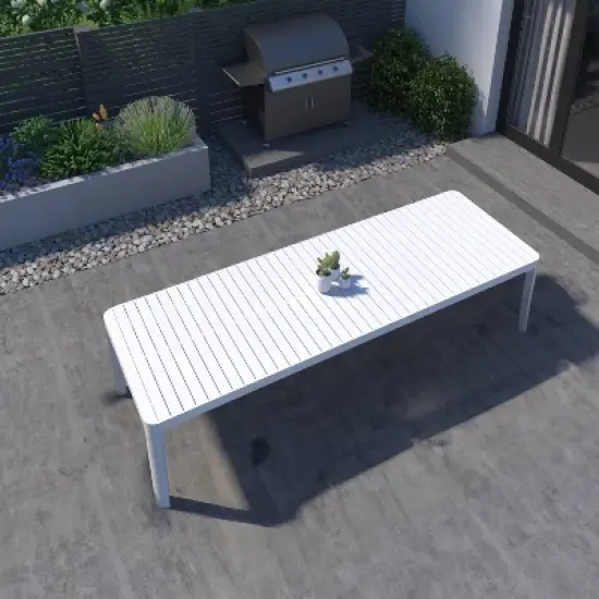 Amazonia Copa 13pc Aluminum Rectangular Extendable Patio Dining Set White image {5}