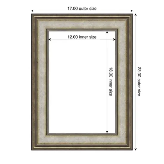 Amanti Art Mezzanine Antique Silver Framed Dry Erase Magnetic Board image {4}