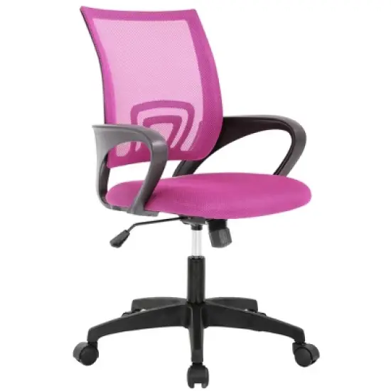 FDW Home Office Chair Mesh Computer Chair with Lumbar Support Armrest Adjustable Mid Back Task Chair for Women Adults image {12}