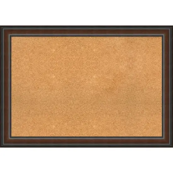 Amanti Art Cyprus Walnut Wood Framed Corkboard, Natural Cork image {7}