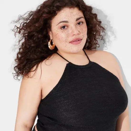 Women's Open Back High Neck Sweater Tank - Wild Fable&trade; Black image {4}