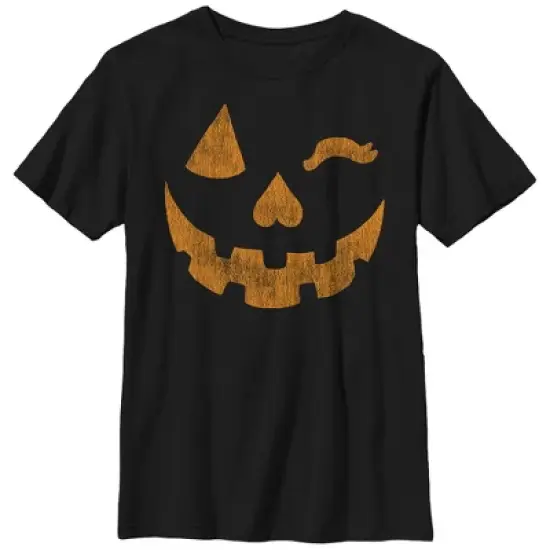 Boy's Lost Gods Halloween Jack-o'-Lantern Wink T-Shirt image {3}