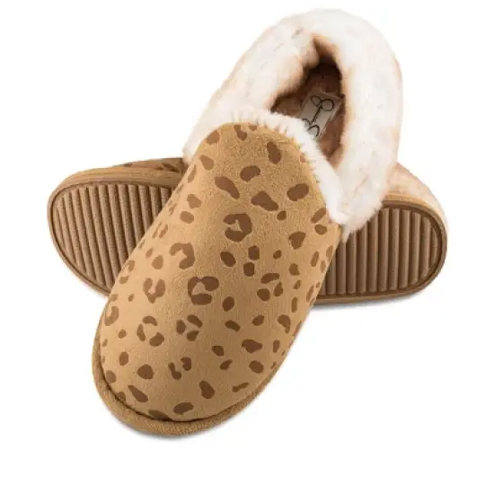Jessica Simpson Women's Leopard Embossed Slip-On Plush Slipper image {6}
