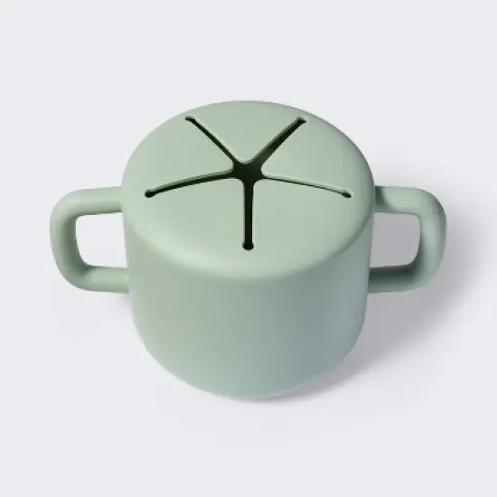 Silicone Snack Cup With Lid - Green - Cloud Island&trade; image {2}