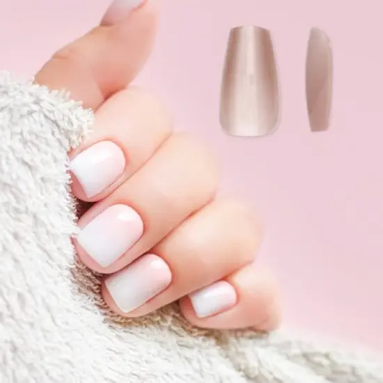 Unique Bargains Women's Full Coverage Nails Tips S Pink 1 Pc image {3}