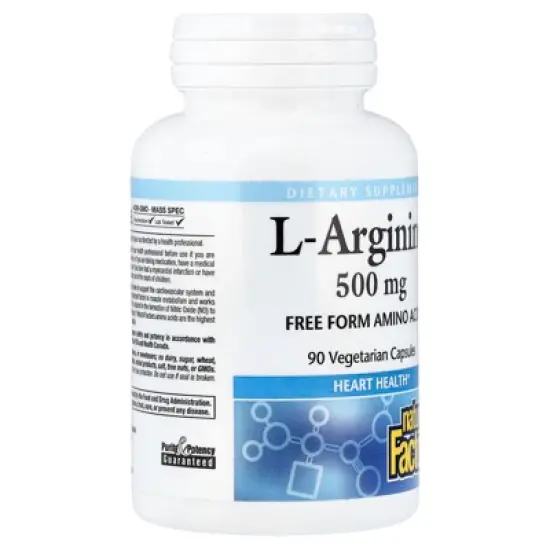 Natural Factors L-Arginine, 500 mg, 90 Vegetarian Capsules image {3}