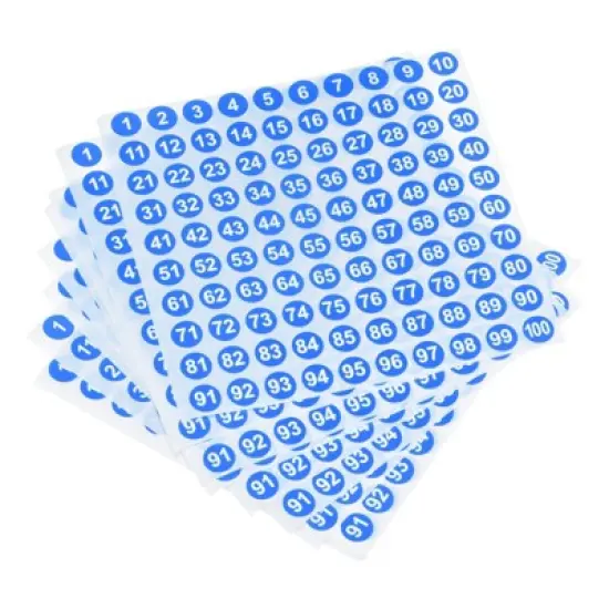 Unique Bargains Office Home Warehouse Self-Adhesive 1-100 Round Number Labels 20 Sheets image {5}