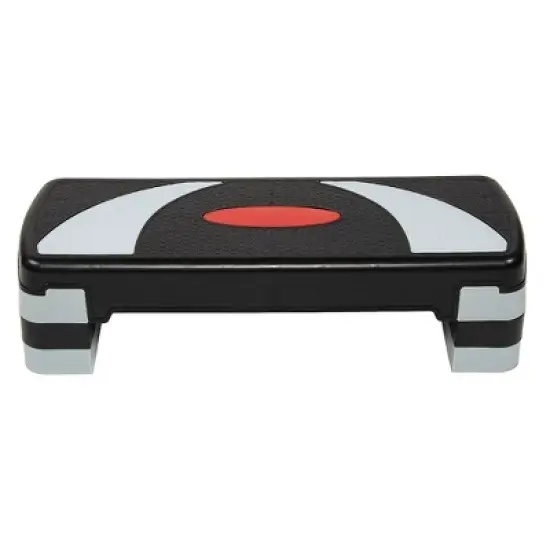 BalanceFrom Fitness Lightweight Portable Adjustable Height Workout Aerobic Stepper Step Platform Trainer with Raisers, Gray/Black image {1}