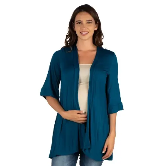 24seven Comfort Apparel Women's Maternity Open Front Cardigan image {7}