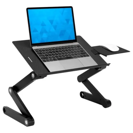 Mount-It! Lightweight Adjustable Laptop Stand with Built-in Cooling Fans and Mouse Pad Tray | Ergonomic & Portable Laptop Stand For Bed, Couch & Table image {2}