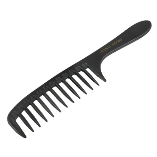 Unique Bargains Hairstyle DIY Wide Tooth Plastic 7.8" Handgrip Hair Combs Black 1 Pc image {1}
