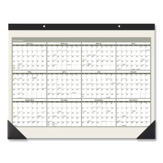 Recycled Monthly Desk Pad, 22 x 17, Sand/Green Sheets, Black Binding, Black Corners, 12-Month (Jan to Dec): 2026 image {1}