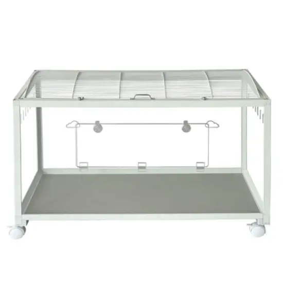 Metal Hamster Cage, Acrylic Sides with Wheels, Chew-proof, Stackable, Guinea Pig Cages Mice and Rat Habitat Openable Top 38x18.5x20 Inch image {8}