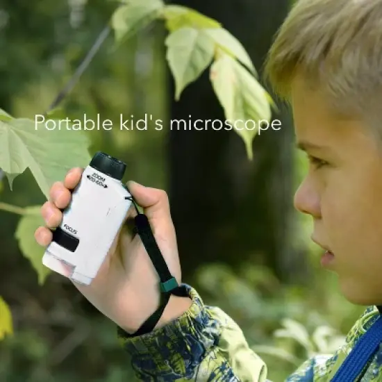 Dartwood Pocket Microscope - Mini Portable Microscope for Kids & Adults with LED - 60x-120x Magnification (White) image {5}