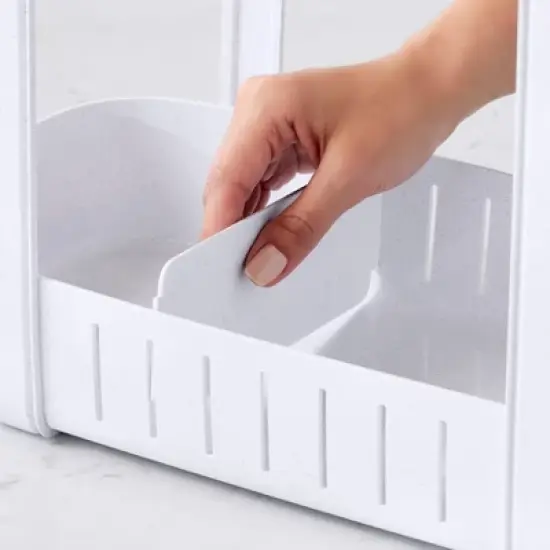 YouCopia Plastic SinkSuite Cleaning Caddy - Speckled White: Multi-Compartment Organizer for Under Sink Storage image {2}