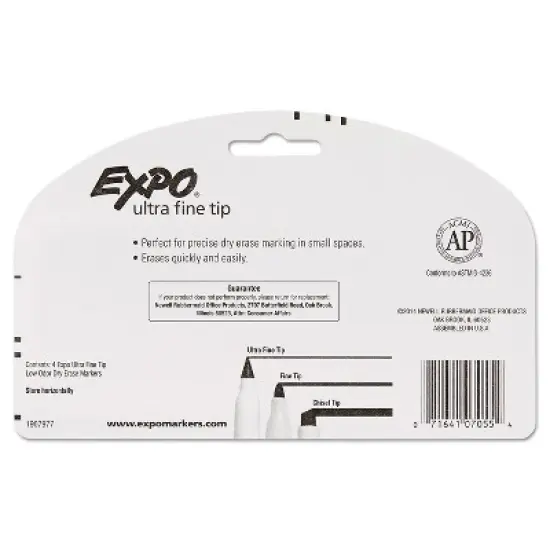 EXPO Low-Odor Dry-Erase Marker Ultra Fine Point Black 4/Pack 1871774 image {3}
