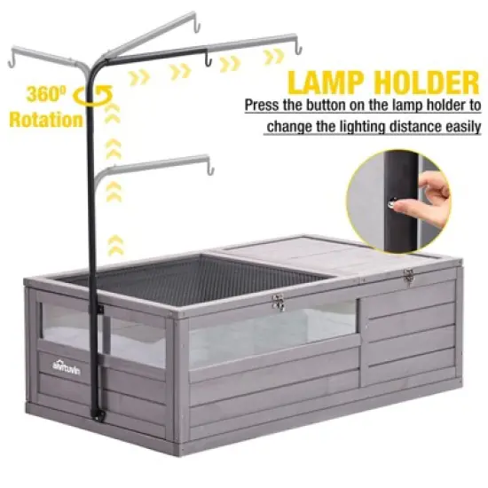 Aivituvin Wooden Tortoise House | Large Turtle Habitat-AIR21 image {2}