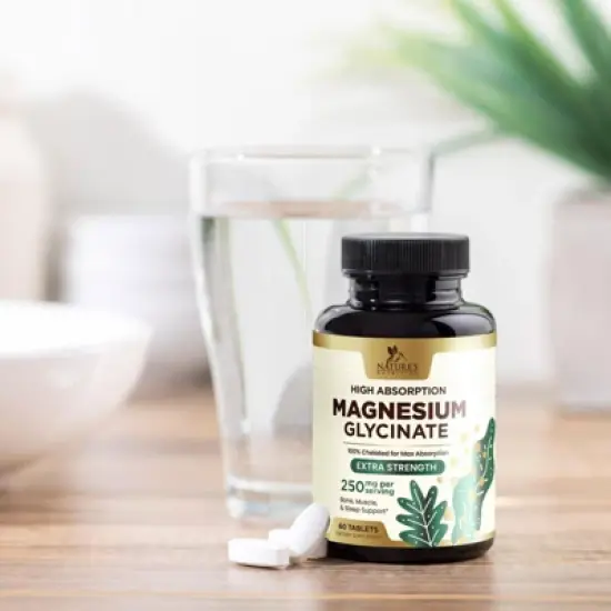 Magnesium (Glycinate) Magnesium Supplement for Heart Health, Nerve, Muscle, Bone & Sleep Support, 100% Chelated - 120 Tablets By Nature's Nutrition image {7}