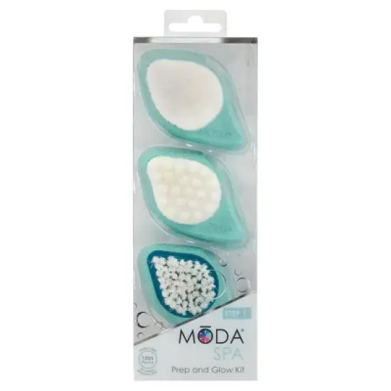MODA Brush Spa Prep & Glow 2pc Kit, Includes Exfoliation, Crease, and Moisturizer Brushes image {4}