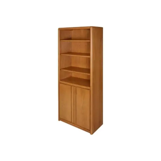 70" Bookcase with Lower Doors Brown - Martin Furniture image {1}