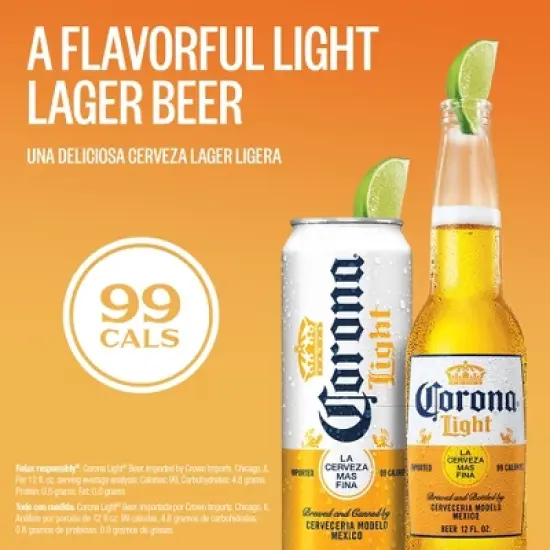 Corona Light Lager Beer - 12pk/12 fl oz Cans image {4}