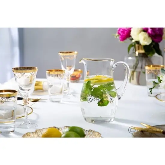 Classic Touch Water Pitcher with Rich Gold Design image {3}