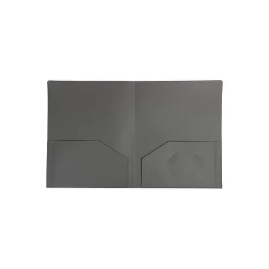 JAM Paper Heavy Duty 2-Pocket School Folders Grey 6/Pack (383HGYA) image {1}