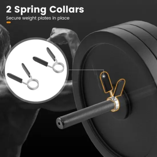 Costway Heavy Duty Olympic Hex Trap Bar w/ Flat or Raised Knurled Handles for Squats Black/Silver image {5}