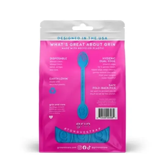 Grin Oral Care Tongue Cleaner Straps - 48ct image {1}