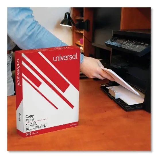 UNIVERSAL Copy Paper 92 Brightness 20lb 8-1/2 x 11 White 5000 Sheets/Carton 21200 image {3}