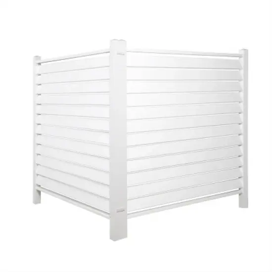 Lirago Horizontal Stripe Vinyl Privacy Fence Panel 48 x 48 in. White image {5}