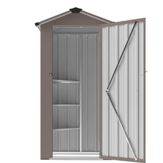 2.5x1.4FT Outdoor Metal Backyard Storage Shed with Waterproof Galvanized Iron,Compact Garden Tool Shed,Lockable Metal Storage Cabinet-Coolbibila image {4}
