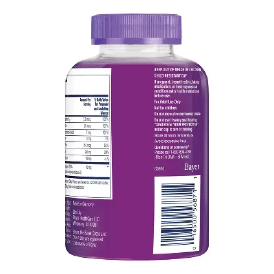 One A Day Women's Prenatal Vitamin Gummies - Raspberry, Orange & Cherry - 120ct image {2}