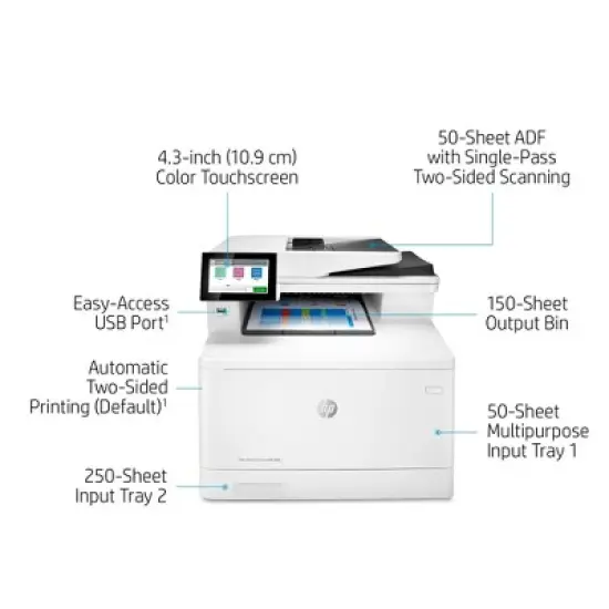HP Color LaserJet Enterprise MFP M480f Laser Printer, Color Mobile Print, Copy, image {7}
