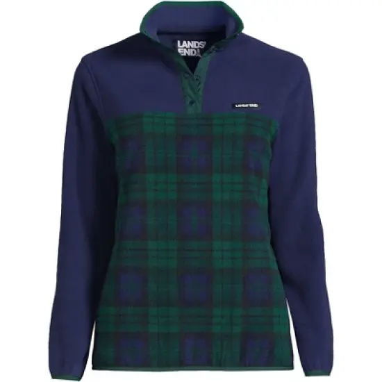 Lands' End Women's Heritage Fleece Snap Neck Pullover image {12}
