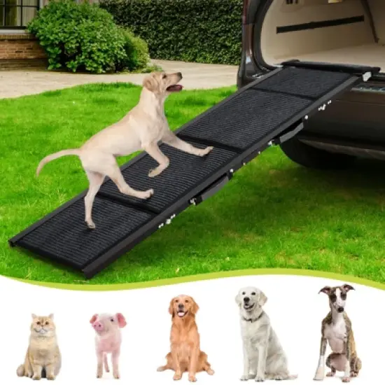 Dog Ramp for Car,Folding Pet Ramp with Non-Slip Surface & Side Rails, 300LBS Capacity for SUV,  Indoor Use image {5}