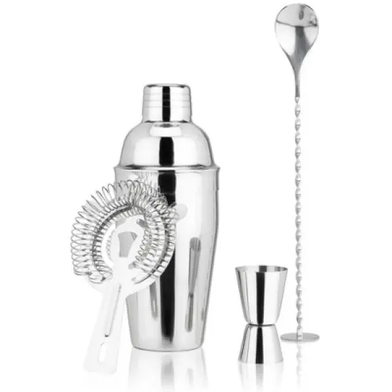 True Fortify Barware Set, Cobbler Shaker, Jigger, Muddler, Bar Spoon Stick, Hawthorne Strainer image {11}