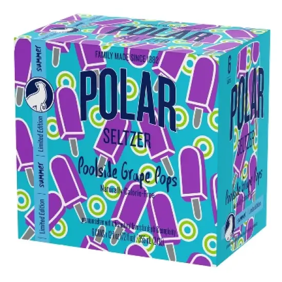Polar Poolside Grape Pops Sparkling Water - 6pk/12 fl oz Cans image {6}
