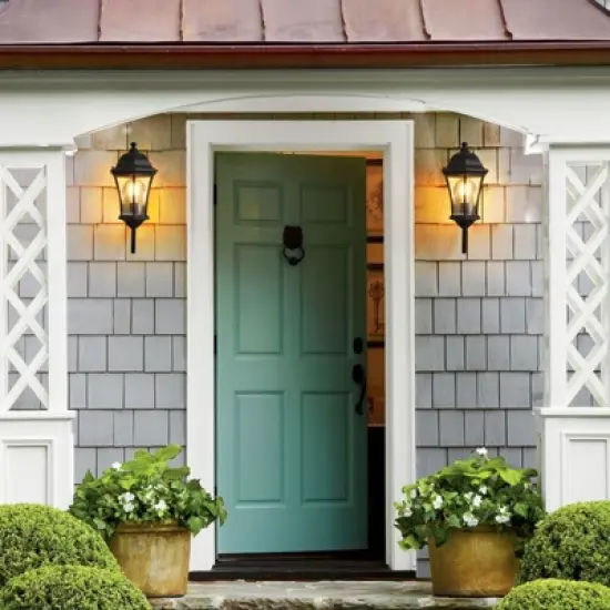 Wooakway Vintage 2PCS 20"H Outdoor Wall Lantern Elegant Black Metal Sconce for Porch Patio Garden Walkway Courtyard Patio Garage Bulb Not Included image {7}