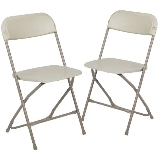 Emma and Oliver Set of 2 Stackable Folding Plastic Chairs - 650 LB Weight Capacity image {18}