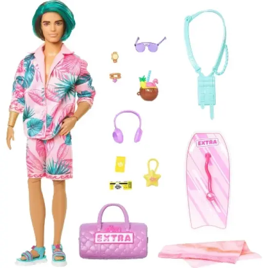 Travel Ken Doll with Beach Fashion, Barbie Extra Fly image {1}
