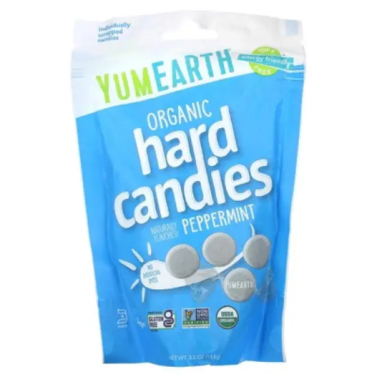 YumEarth, Organic Hard Candies, Peppermint, 3.3 oz image {3}